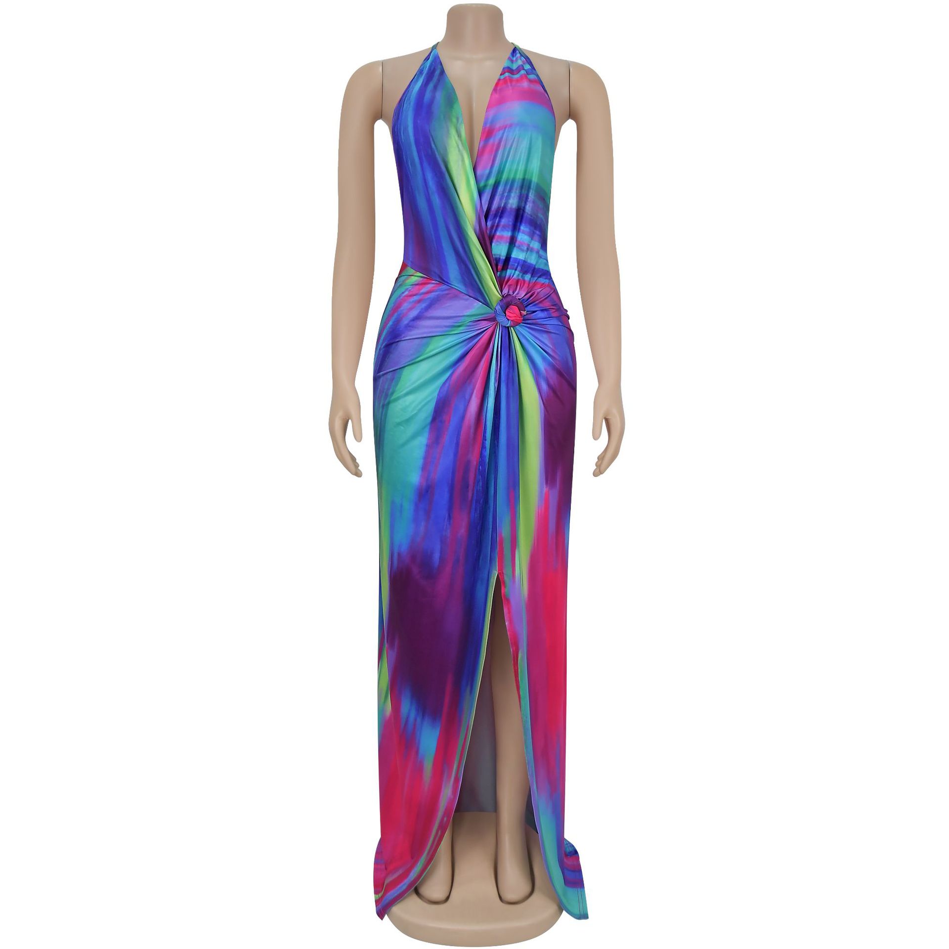 Women Elegant Sexy Lace-Up Print Dress