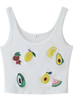Women summer short sequined embroidered tank top