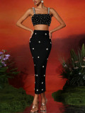 Women Sexy Sleeveless Top and Bodycon Skirt Two-Piece Set