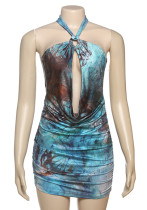 Women Spring Style Contrast Chain Sexy Cutout Halter Neck Bodycon Dress Women Spring Style Contrast Chain Sexy Cutout Halter Neck Bodycon Dress