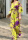 Women Summer Casual Printed V-Neck Jumpsuit