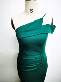 Spring Elegant One Shoulder Slit Cocktail Eevening Dress
