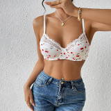 Women sexy cherry print camisole top, Outdoor Wear Basics tank top