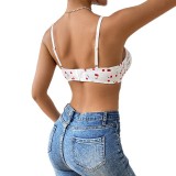 Women sexy cherry print camisole top, Outdoor Wear Basics tank top