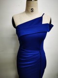 Spring Elegant One Shoulder Slit Cocktail Eevening Dress