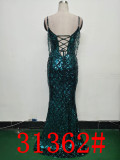 Women Herringbone Lace-Up Symphony Beaded Evening Dress