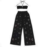 Women Sexy Top and Ripped Pants 2-piece Set