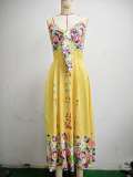 Women Summer Strap Dress Full of Flowers Sexy Strap Dress