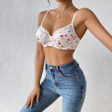 Women sexy cherry print camisole top, Outdoor Wear Basics tank top