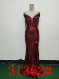 Women Herringbone Lace-Up Symphony Beaded Evening Dress