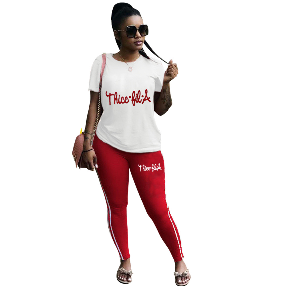 Women Casual Solid Print Short-Sleeved Top and Pants Two-Piece Set