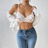 Women sexy cherry print camisole top, Outdoor Wear Basics tank top