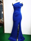 Spring Elegant One Shoulder Slit Cocktail Eevening Dress