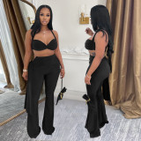 Women Sexy Summer Strapless Lace-Up Two-Piece Set
