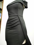 Spring Elegant One Shoulder Slit Cocktail Eevening Dress