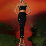 Women Sexy Sleeveless Top and Bodycon Skirt Two-Piece Set