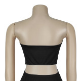 Women's Casual Sexy Strapless Top & Skirt Set