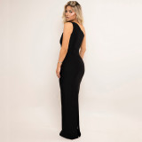 Sexy One-Shoulder Ruffle Bodycon Maxi Dress