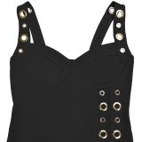 Women's Chic Off-Shoulder Slim Waist Button-Front Jumpsuit