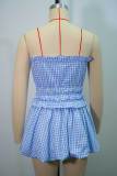 Fall Striped Strapless Puff Sleeve Top & Flared Skirt Set