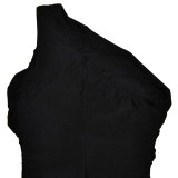 Sexy One-Shoulder Ruffle Bodycon Maxi Dress