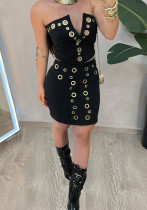 Women's Casual Sexy Strapless Top & Skirt Set Women's Casual Sexy Strapless Top & Skirt Set