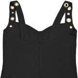 Women's Chic Off-Shoulder Slim Waist Button-Front Jumpsuit