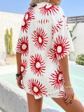 Bohemian Print Holiday Casual Short-Sleeve Shorts Set
