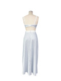 Summer Women's Lace Patchwork Strap Crop Top & High-Waist Skirt Set