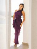 Sexy One-Shoulder Ruffle Bodycon Maxi Dress