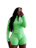 Women spring/summer casual sexy long-sleeved top and shorts two-piece set