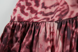 Summer Sexy Slash Shoulder Print Top & Slit Skirt Set