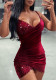 Strap PU Leather Bubble Dress
