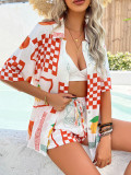 Bohemian Print Holiday Casual Short-Sleeve Shorts Set