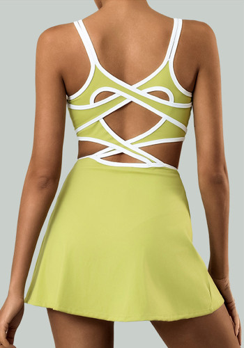 Women Sport Padded Stretch Quick-Drying Tennis Skirt