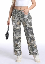 Women fall multi-color denim pants Women fall multi-color denim pants