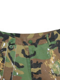 Women Casual Camouflage Print Pocket Cargo Pants