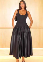 Women Patchwork U-Neck Sexy Dress Women Patchwork U-Neck Sexy Dress