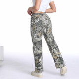 Women fall multi-color denim pants