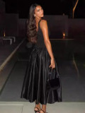 Women Patchwork U-Neck Sexy Dress