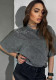 Women Summer Vintage Washed and Distressed Short-Sleeved T-Shirt Top