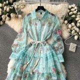 Women Vintage Print Maxi Dress