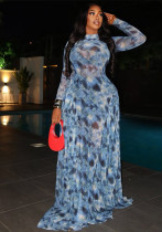 Women printed turtleneck maxi dress Women printed turtleneck maxi dress