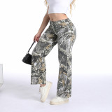 Women fall multi-color denim pants