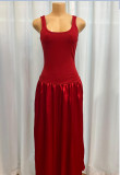 Women Patchwork U-Neck Sexy Dress