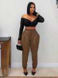 Women summer cuffed trousers