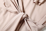 Women Summer Sexy Hollow Long-Sleeve Solid Dress