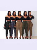 Women summer cuffed trousers