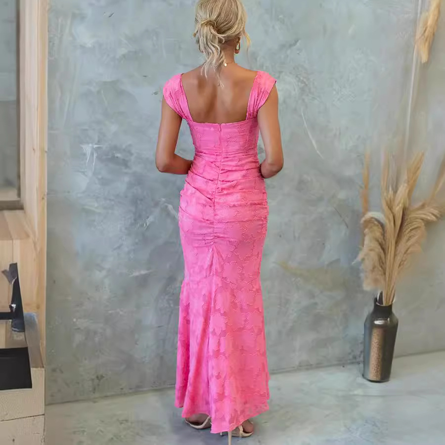 Women Sleeveless Off-Shoulder Solid Dress