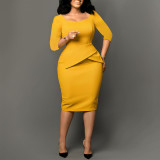 Women Solid Bodycon Dress